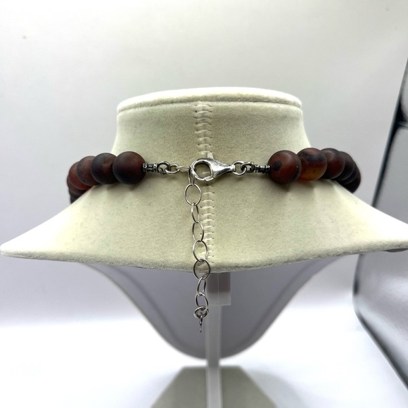 Bold Silpada 925 Sterling Silver & Brown Red Agate  Beads Necklace Chunky - Picture 5 of 9